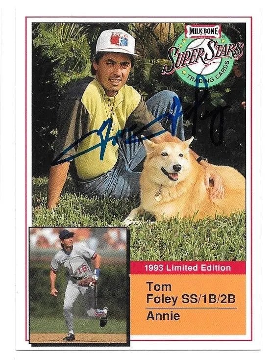 Tom Foley Signed 1993 Milk Bone Super Stars Baseball Card