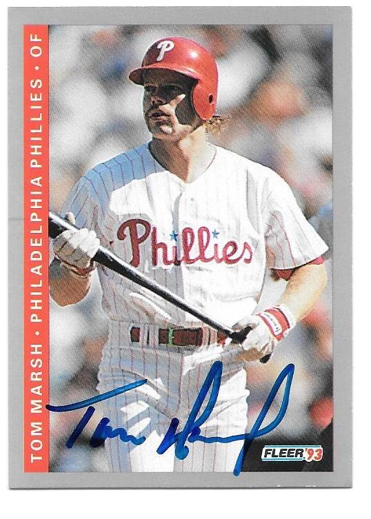 Tom Marsh Signed 1993 Fleer Baseball Card - Philadelphia Phillies - PastPros