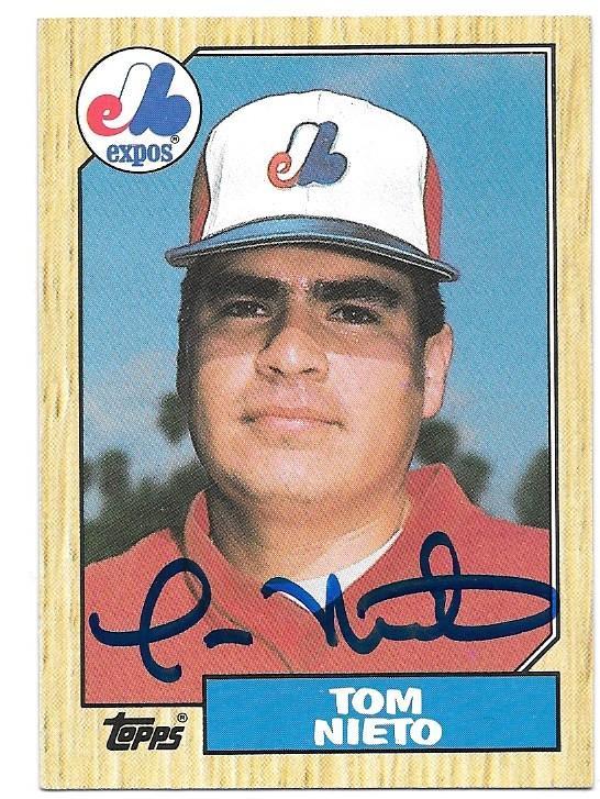Tom Nieto Signed 1987 Topps Baseball Card - Montreal Expos - PastPros