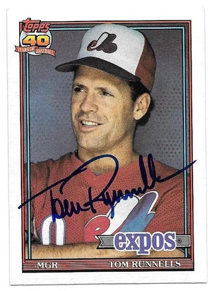 Tom Runnells Signed 1991 Topps Baseball Card - Montreal Expos