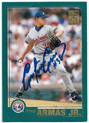 Tony Armas Jr Signed 2001 Topps Baseball Card - Montreal Expos