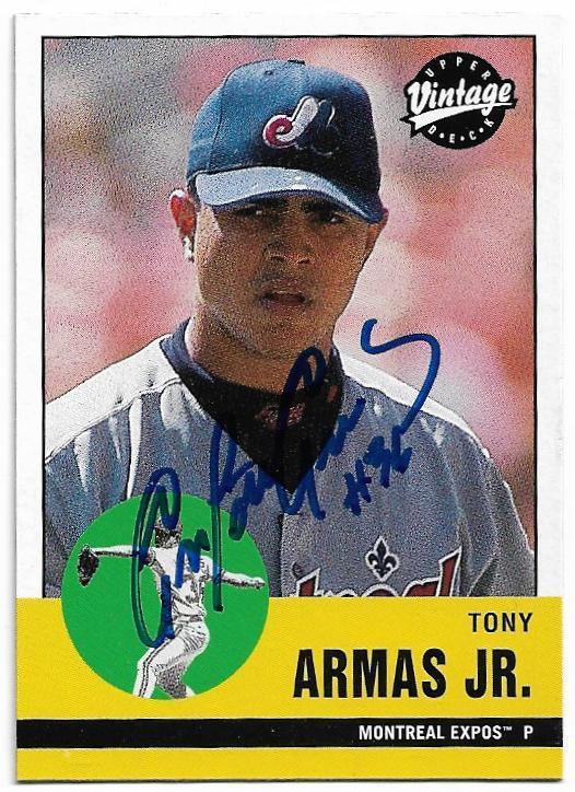 Tony Armas Jr Signed 2001 Upper Deck Vintage Baseball Card - Montreal Expos - PastPros