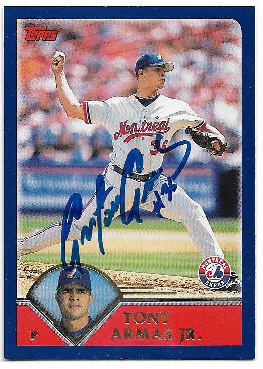 Tony Armas Jr Signed 2003 Topps Baseball Card - Montreal Expos - PastPros