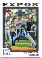 Tony Armas Jr Signed 2004 Topps Baseball Card - Montreal Expos