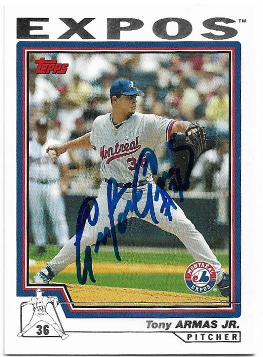 Tony Armas Jr Signed 2004 Topps Baseball Card - Montreal Expos - PastPros