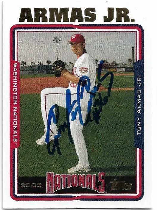 Tony Armas Jr Signed 2005 Topps Baseball Card - Washington Nationals
