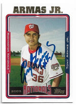 Tony Armas Jr Signed 2005 Topps Baseball Card - Washington Nationals