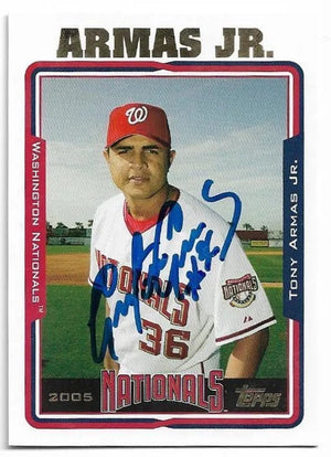Tony Armas Jr Signed 2005 Topps Baseball Card - Washington Nationals