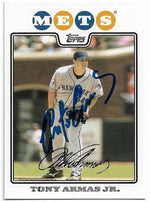 Tony Armas Jr Signed 2008 Topps Baseball Card - New York Mets