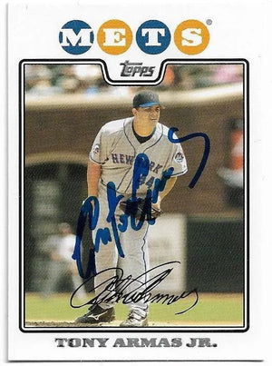 Tony Armas Jr Signed 2008 Topps Baseball Card - New York Mets