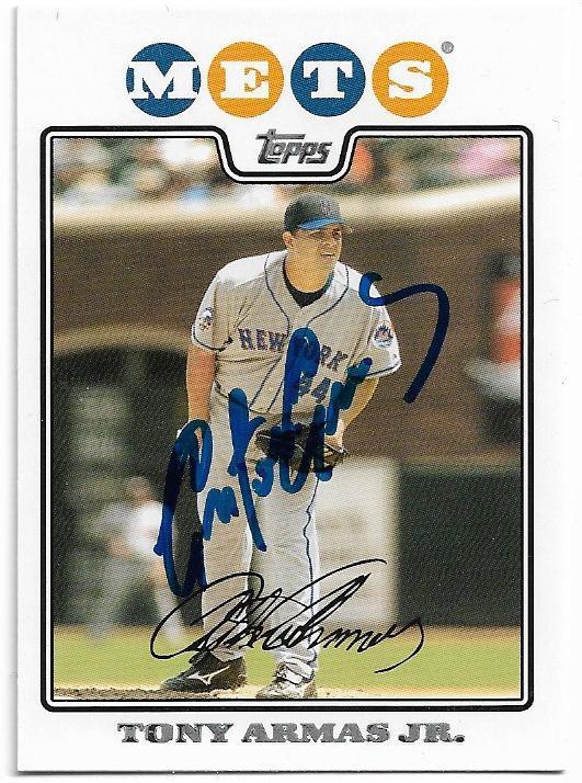Tony Armas Jr Signed 2008 Topps Baseball Card - New York Mets - PastPros