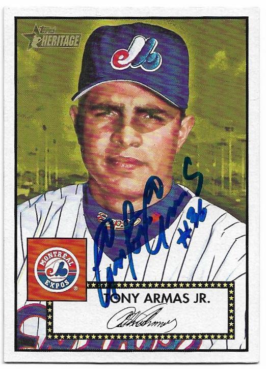 Tony Armas Signed 2001 Topps Heritage Baseball Card - Montreal Expos - PastPros
