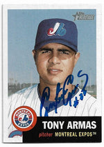 Tony Armas Signed 2002 Topps Heritage Baseball Card - Montreal Expos - PastPros