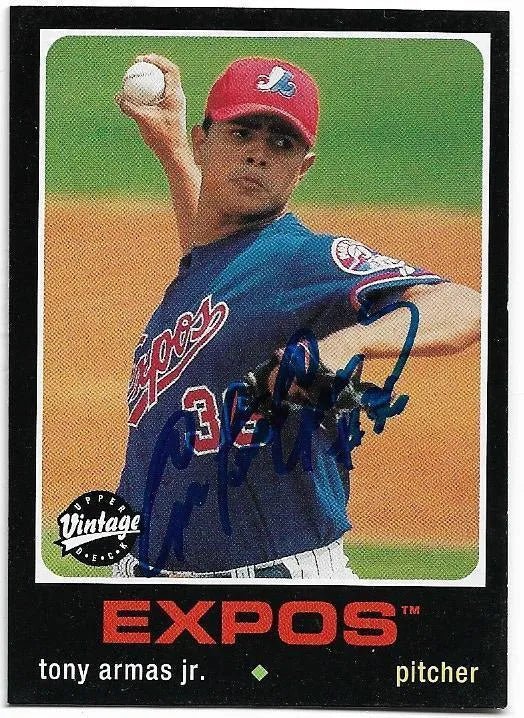 Tony Armas Signed 2002 Upper Deck Vintage Baseball Card - Montreal Expos