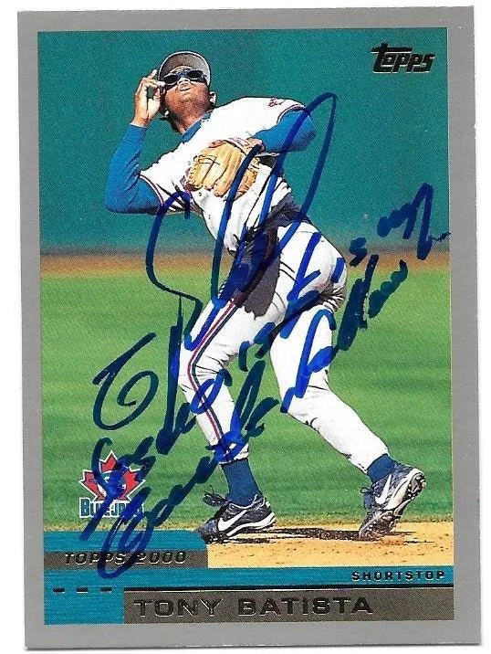 Tony Batista Signed 2000 Topps Baseball Card - Montreal Expos