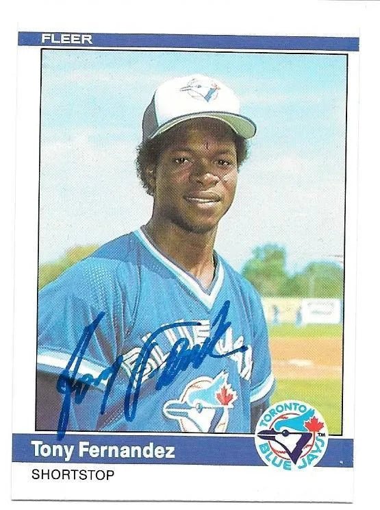 Tony Fernandez Signed 1984 Fleer Baseball Card - Toronto Blue Jays
