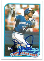 Tony Fernandez Signed 1989 Topps Baseball Card - Toronto Blue Jays