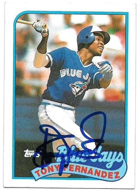Tony Fernandez Signed 1989 Topps Baseball Card - Toronto Blue Jays