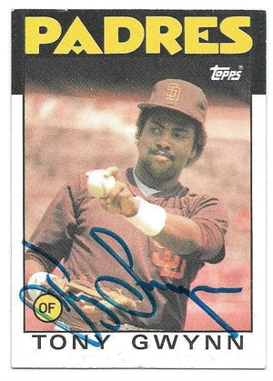 Tony Gwynn Signed 1986 Topps Baseball Card - San Diego Padres