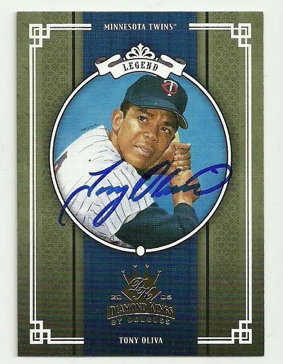 Tony Oliva Signed 2005 Donruss Diamond Kings Baseball Card - Minnesota Twins