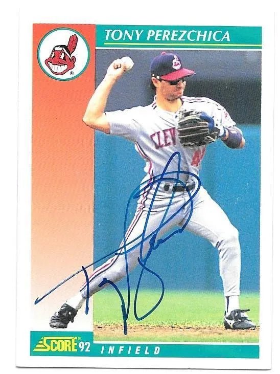 Tony Perezchica Signed 1992 Score Baseball Card - Cleveland Indians