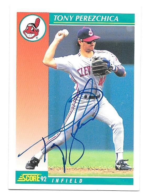 Tony Perezchica Signed 1992 Score Baseball Card - Cleveland Indians - PastPros