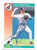 Tony Perezchica Signed 1992 Score Baseball Card - Cleveland Indians - PastPros
