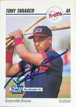 Tony Tarasco Signed 1992 Skybox Team Sets AA Baseball Card
