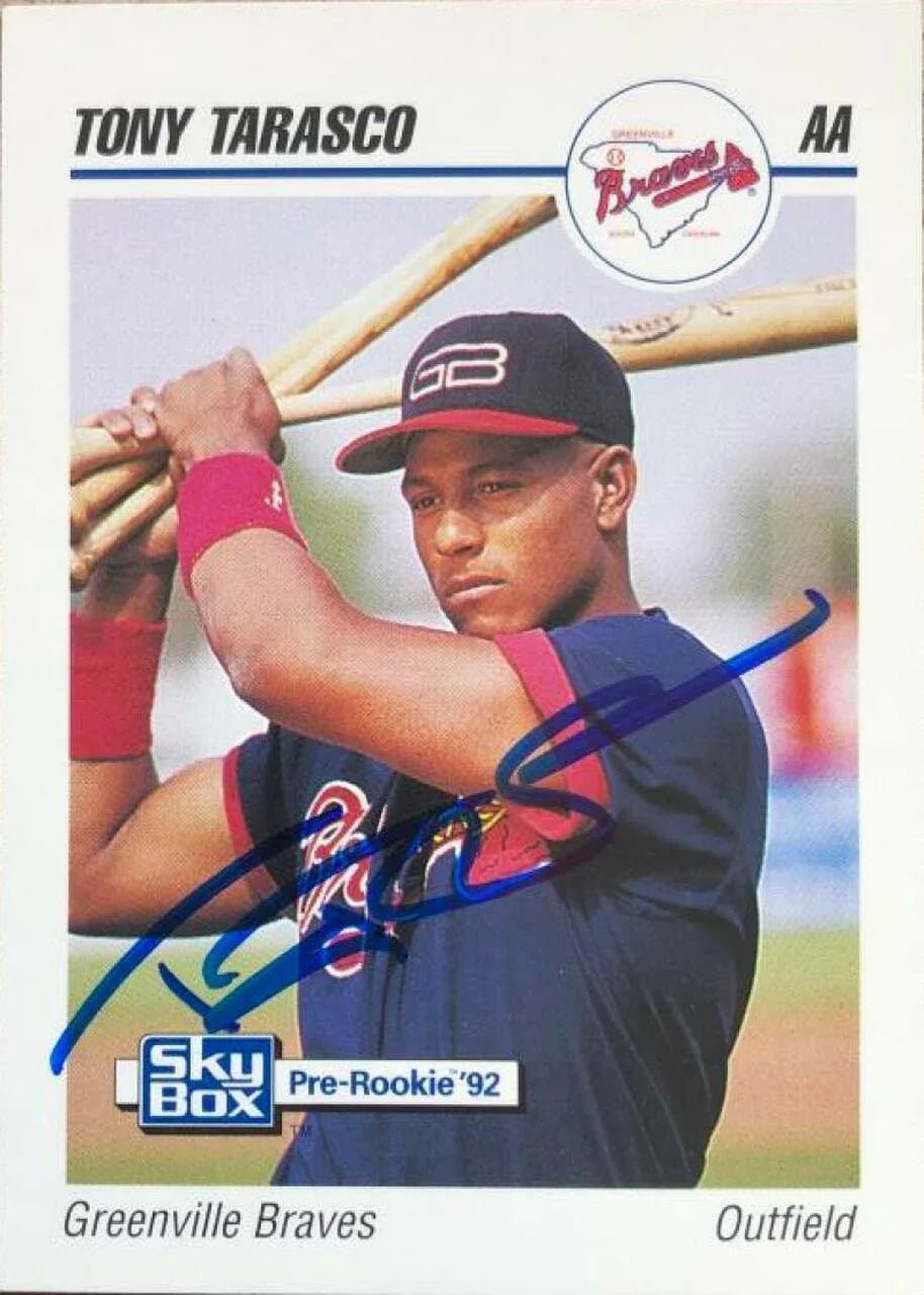 Tony Tarasco Signed 1992 Skybox Team Sets AA Baseball Card