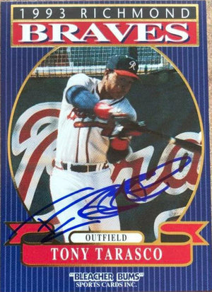 Tony Tarasco Signed 1993 Bleacher Bums Baseball Card - Atlanta Braves