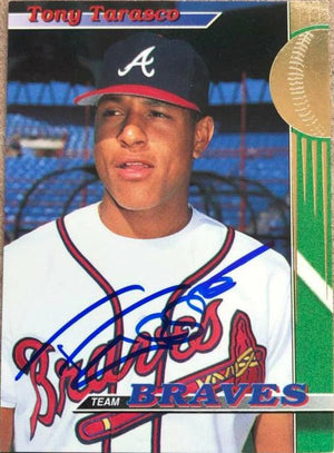 Tony Tarasco Signed 1993 Stadium Club Team Baseball Card - Atlanta Braves