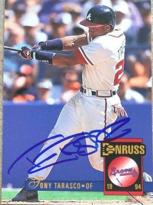 Tony Tarasco Signed 1994 Donruss Baseball Card - Atlanta Braves