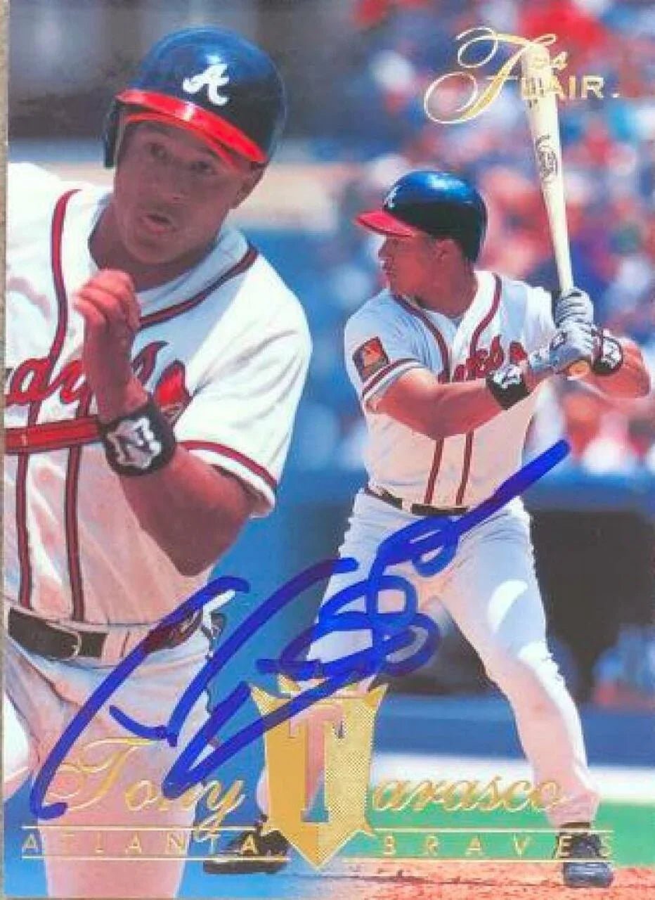 Tony Tarasco Signed 1994 Flair Baseball Card - Atlanta Braves