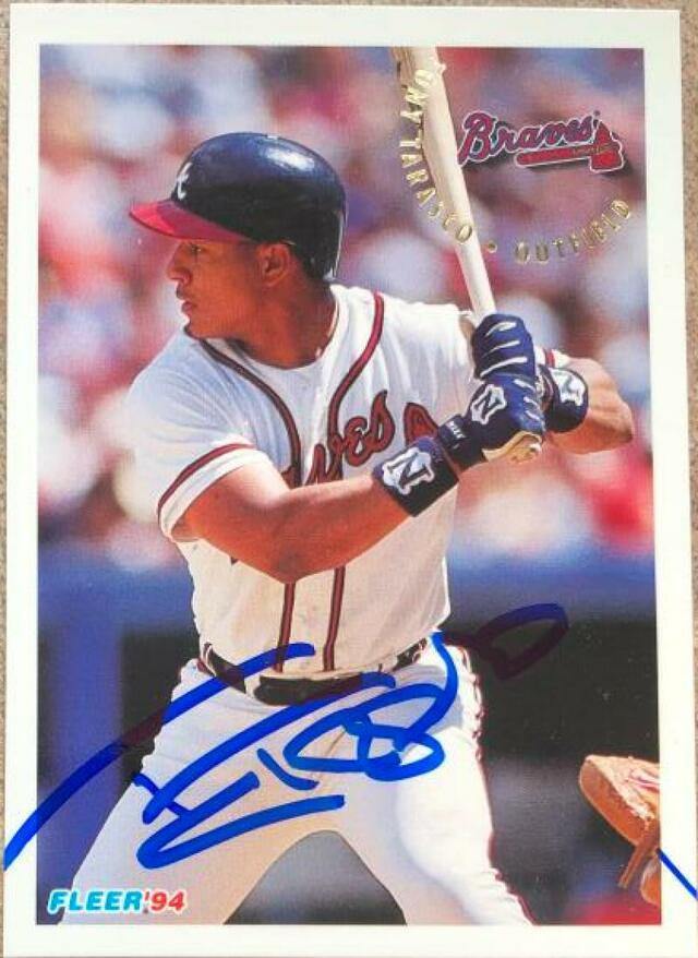 Tony Tarasco Signed 1994 Fleer Baseball Card - Atlanta Braves - PastPros