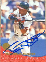 Tony Tarasco Signed 1994 Leaf Baseball Card - Atlanta Braves