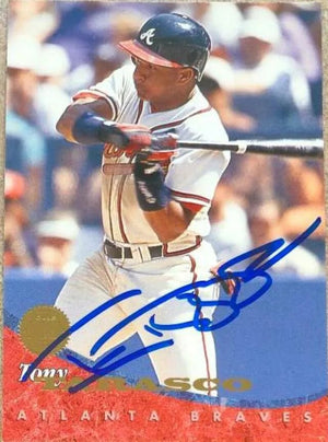 Tony Tarasco Signed 1994 Leaf Baseball Card - Atlanta Braves
