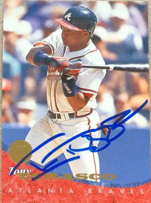 Tony Tarasco Signed 1994 Leaf Baseball Card - Atlanta Braves - PastPros