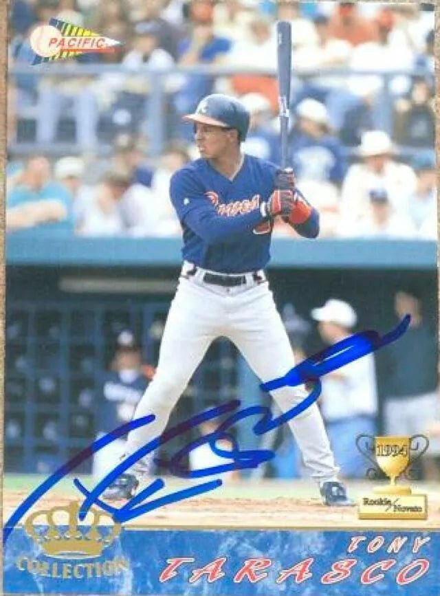 Tony Tarasco Signed 1994 Pacific Crown Collection Baseball Card - Atlanta Braves