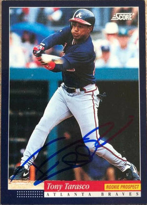 Tony Tarasco Signed 1994 Score Baseball Card - Atlanta Braves