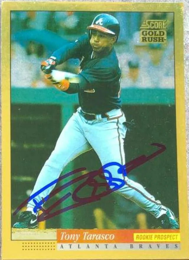 Tony Tarasco Signed 1994 Score Gold Rush Baseball Card - Atlanta Braves