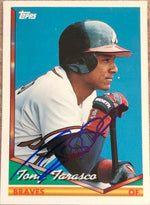 Tony Tarasco Signed 1994 Topps Baseball Card - Atlanta Braves - PastPros