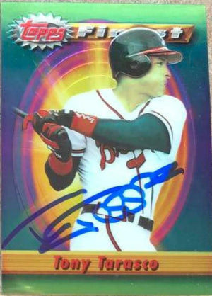 Tony Tarasco Signed 1994 Topps Finest Baseball Card - Atlanta Braves