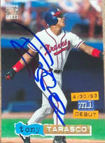 Tony Tarasco Signed 1994 Topps Stadium Club Golden Rainbow Baseball Card - Atlanta Braves