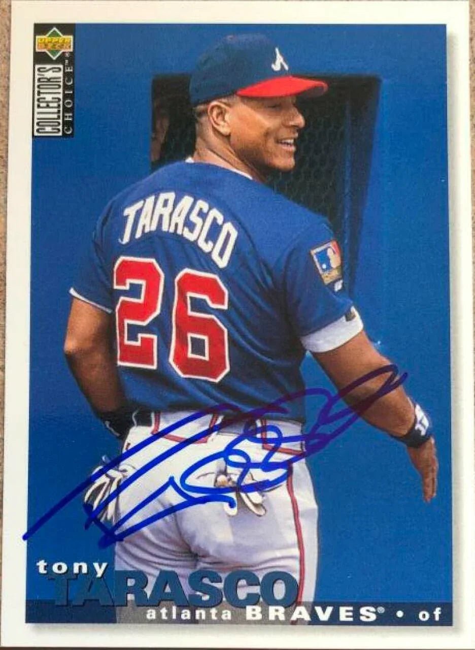 Tony Tarasco Signed 1995 Collector's Choice Baseball Card - Atlanta Braves