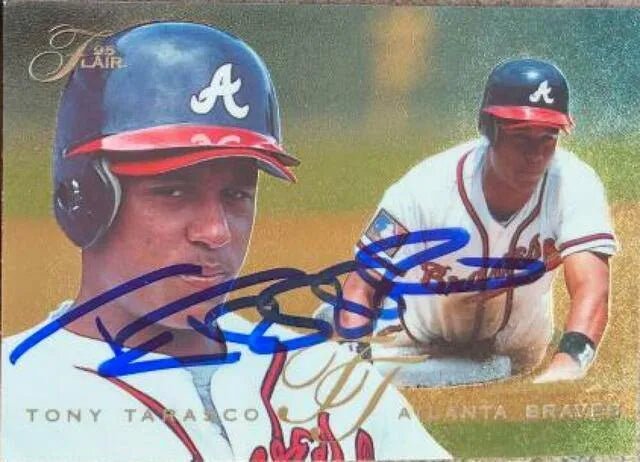 Tony Tarasco Signed 1995 Flair Baseball Card - Atlanta Braves