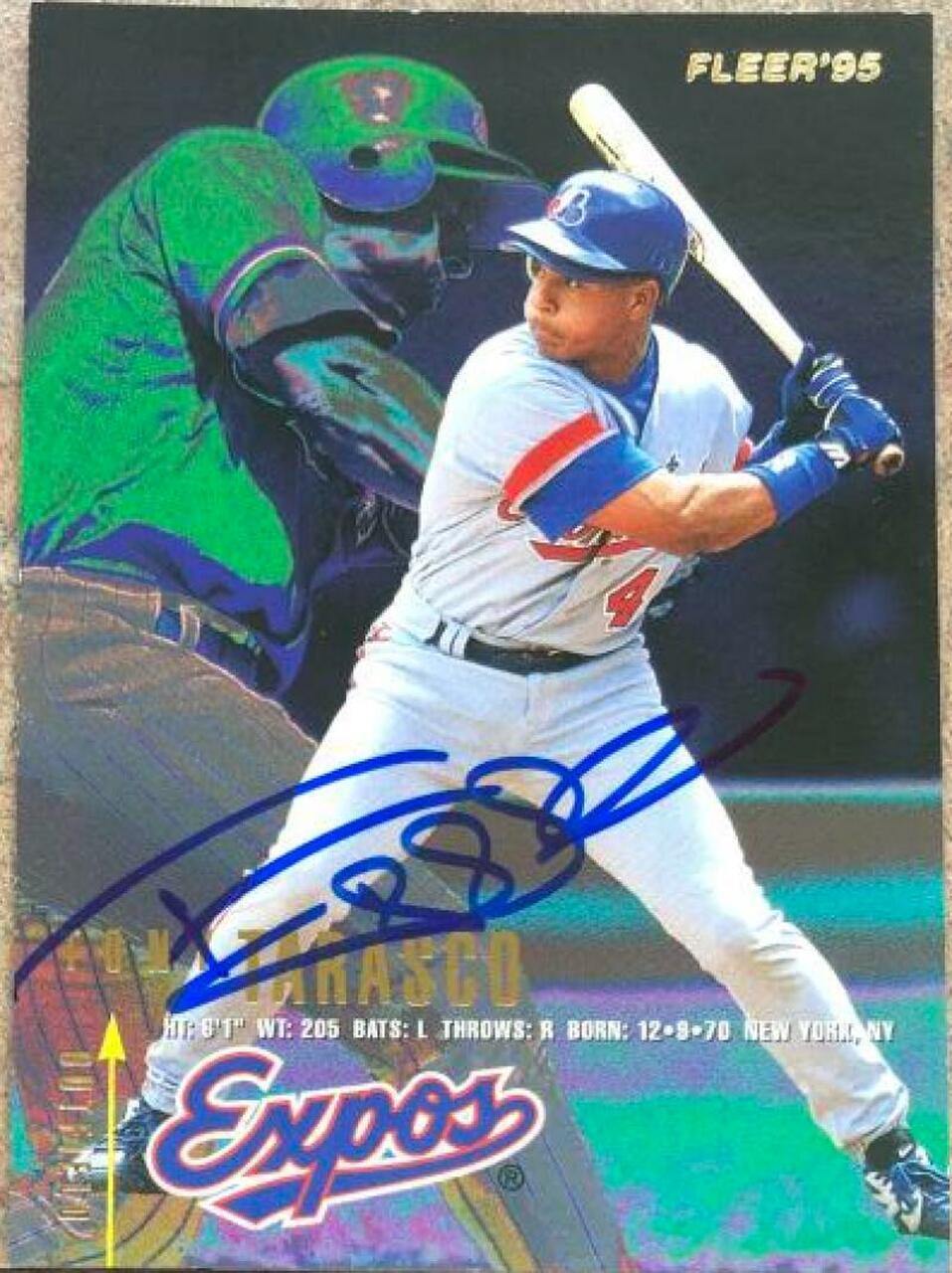 Tony Tarasco Signed 1995 Fleer Baseball Card - Montreal Expos - PastPros