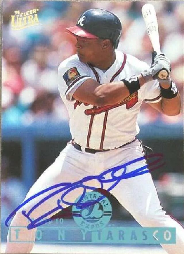 Tony Tarasco Signed 1995 Fleer Ultra Baseball Card - Atlanta Braves