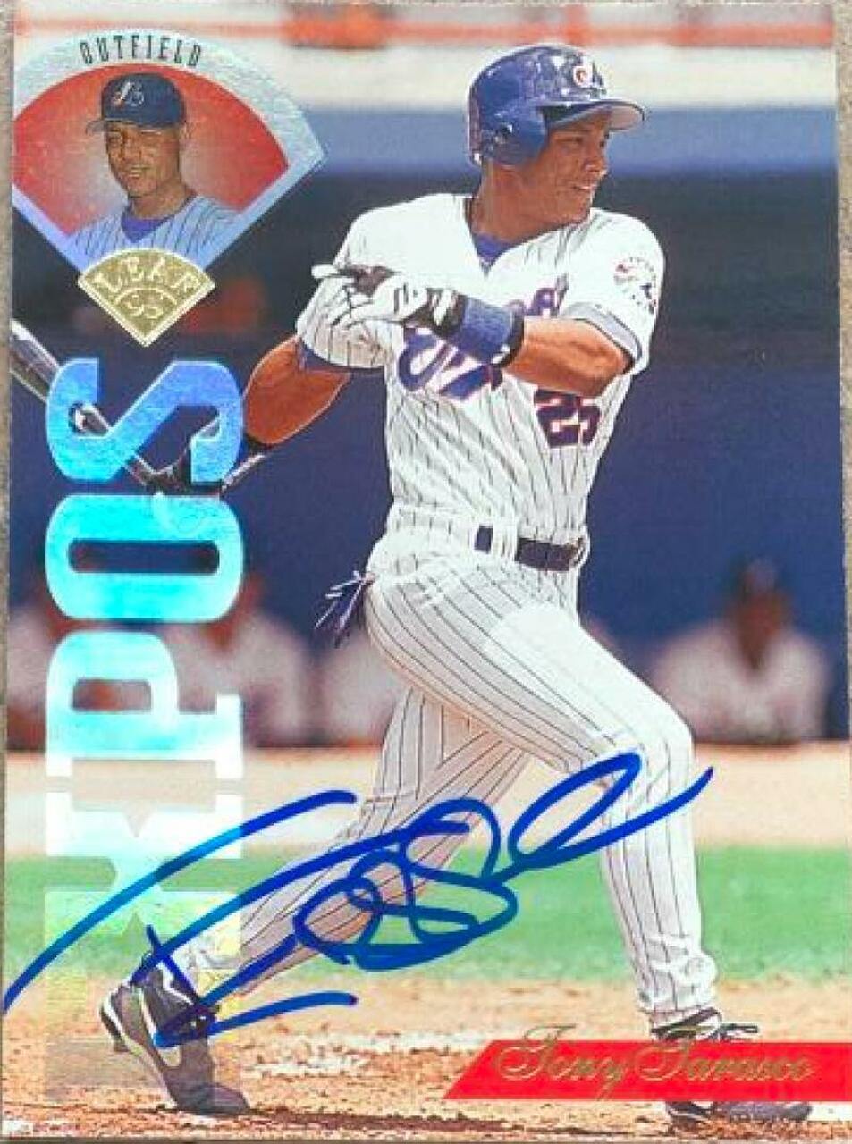 Tony Tarasco Signed 1995 Leaf Baseball Card - Montreal Expos - PastPros