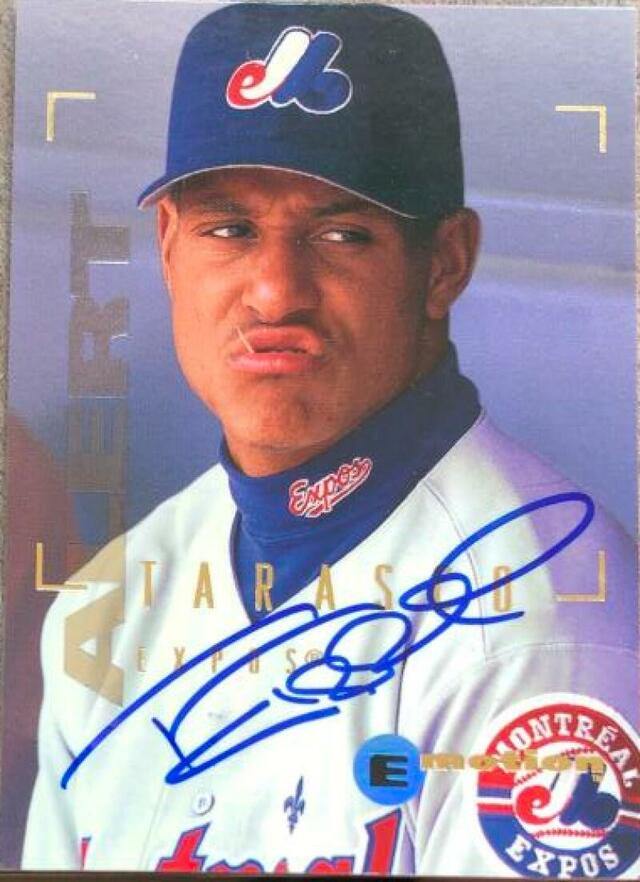 Tony Tarasco Signed 1995 Skybox E-motion Baseball Card - Montreal Expos - PastPros