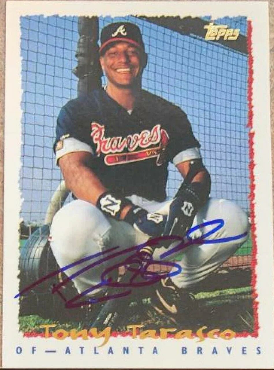 Tony Tarasco Signed 1995 Topps Baseball Card - Atlanta Braves